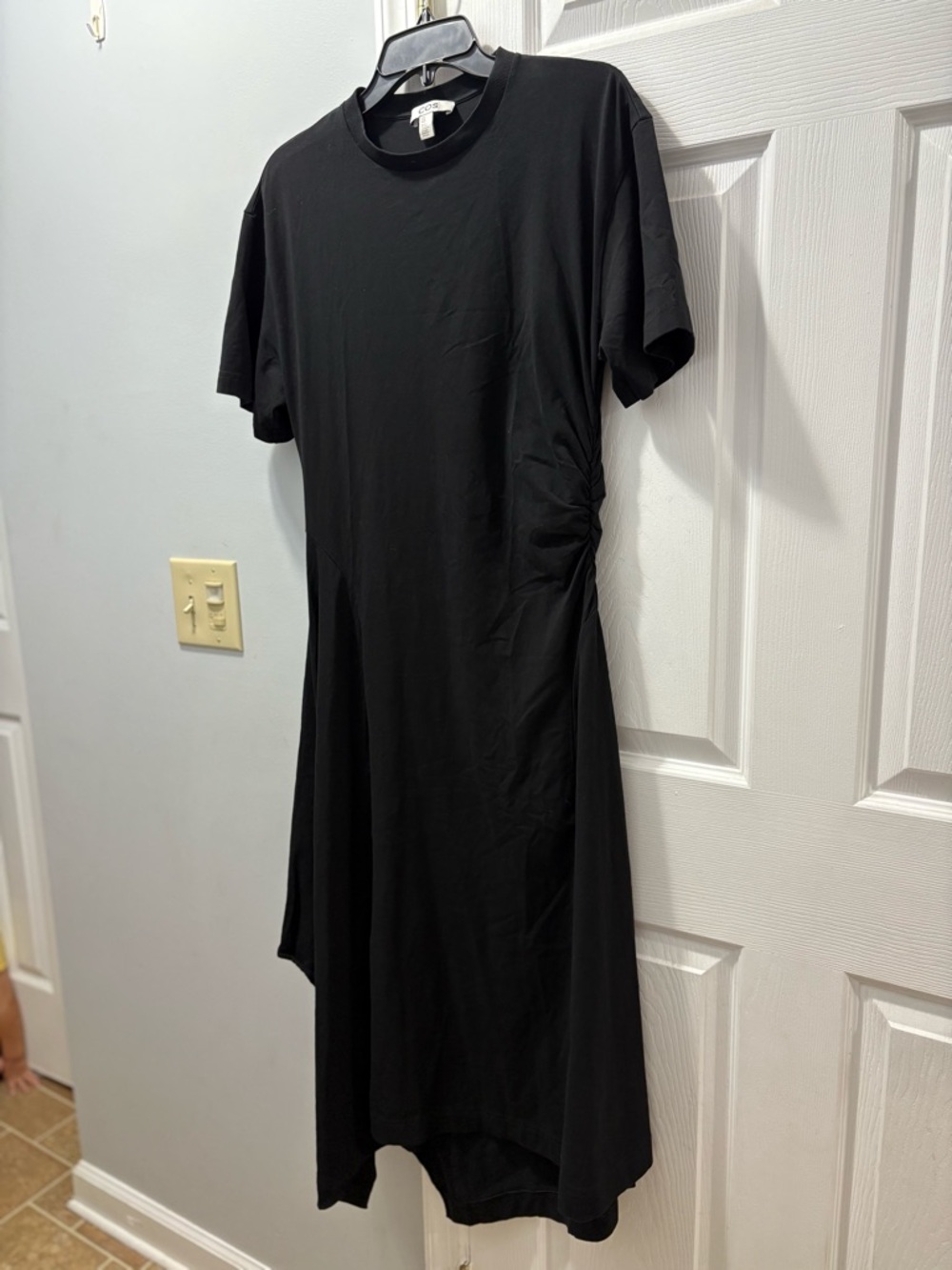 COS Black Asymmetrical Tee Maxi Dress Size Medium - Picture 2 of 5